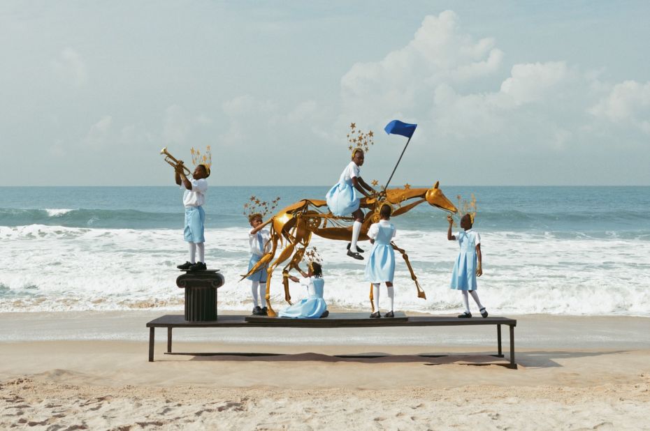 This image by Nigerian photographer and stylist Daniel Obasi, titled "The Wonder," is based on a partnership between the Lavazza Foundation and NGO Sawa World to provide young people in Uganda with local resources needed to keep their family coffee farms up and running.