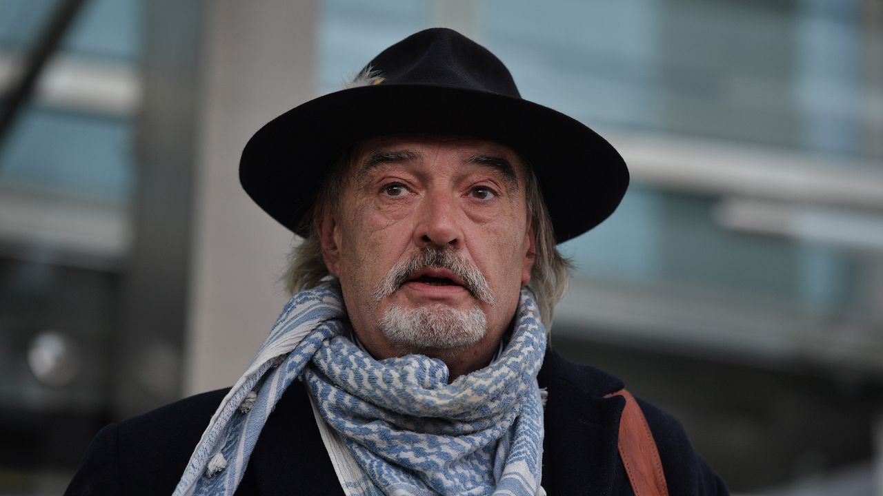DUBLIN, IRELAND - OCTOBER 13: Ian Bailey pictured as he exits the Criminal Courts of Justice following the ruling that he will not be extradited regarding the murder of Sophie Toscan du Plantier on October 13, 2020 in Dublin, Ireland. Ian Bailey was convicted in France, in his absence, of the murder of French television producer Sophie Toscan du Plantier in west Cork in 1996. Mr Bailey, 63, has always denied the murder. High Court judge Mr Justice Paul Burns today rejected the States application for the extradition of Bailey. (Photo by Charles McQuillan/Getty Images)