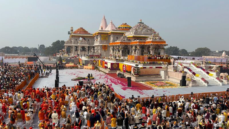 Modi hails a new ‘divine India’ as he inaugurates controversial Hindu temple ahead of nationwide elections