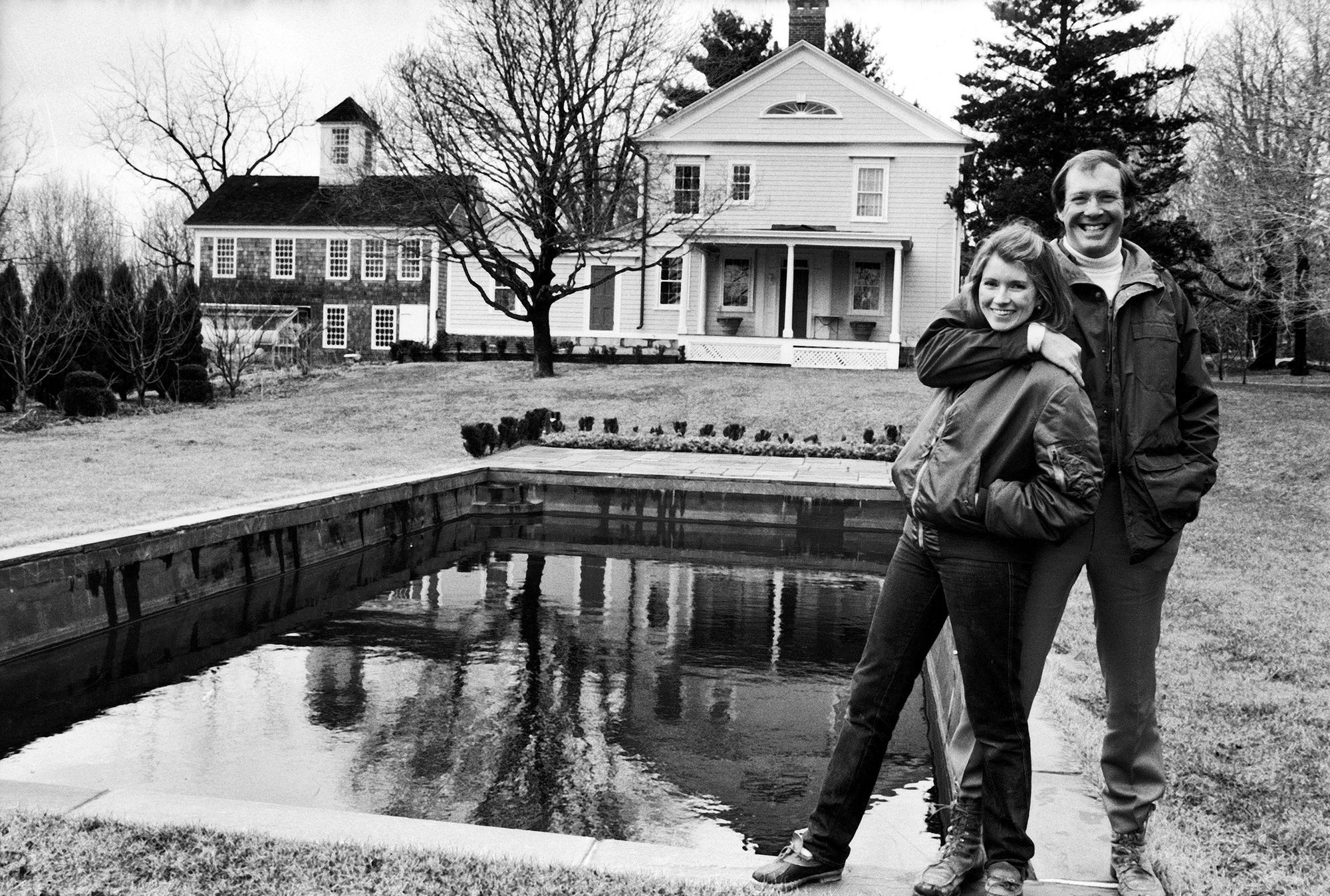 Stewart and her husband, Andrew, pose outside their home in 1980. The couple married in 1961 and had a daughter, Alexis, in 1965. They divorced in 1990.