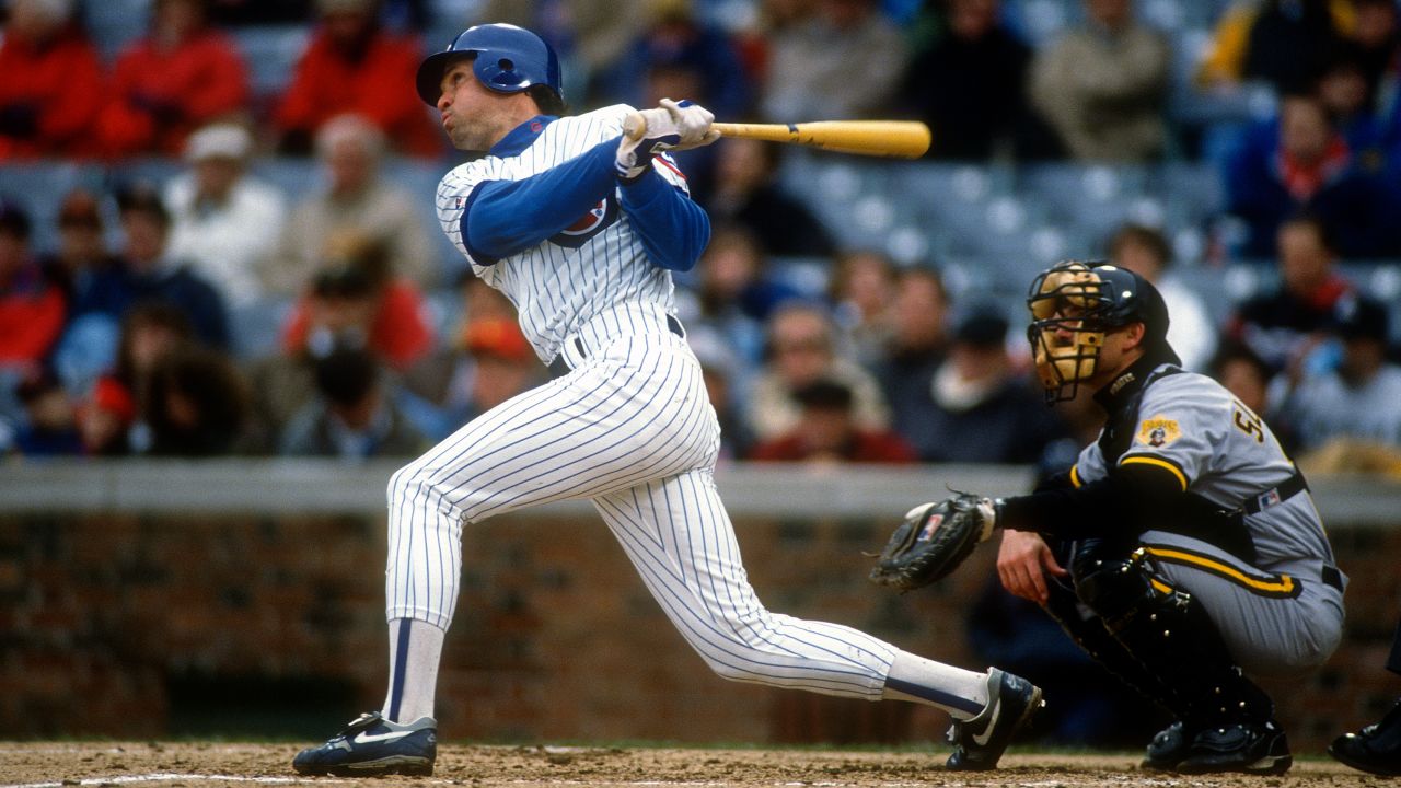 CHICAGO, IL - CIRCA 1992: Ryne Sandberg #23 of the Chicago Cubs bats against the Pittsburgh Pirates during a Major League Baseball game circa 1992 at Wrigley Field in Chicago, Illinois. Sandberg played for the Cubs from 1982-1994 and 1996-1997. (Photo by Focus on Sport/Getty Images)