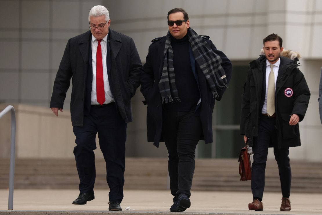 Former U.S. Representative George Santos, who was expelled from the U.S. House of Representatives, leaves his corruption trial at Central Islip Federal Courthouse in Central Islip, New York, U.S., January 23, 2024.