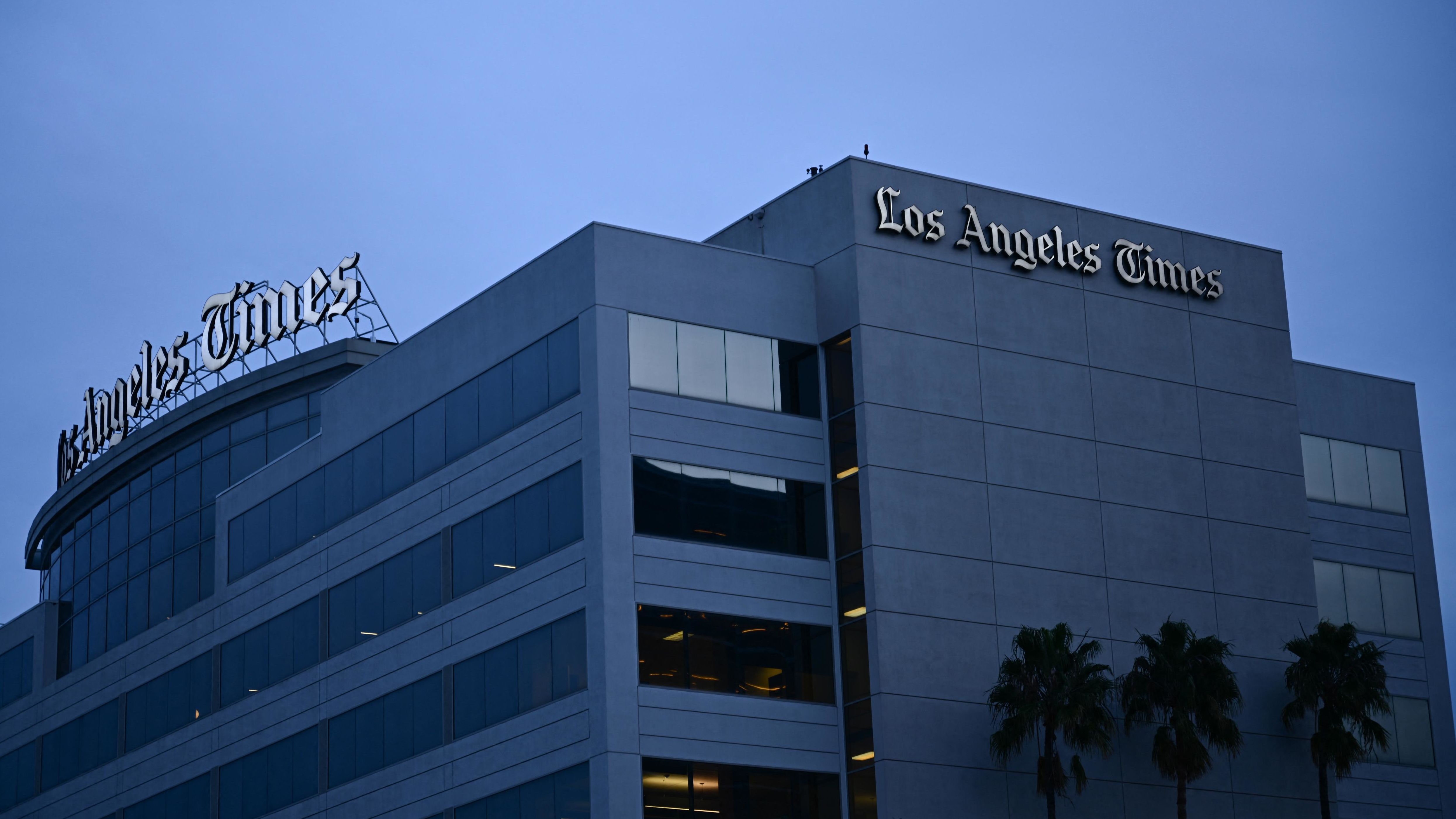 The Los Angeles Times newspaper headquarters in El Segundo, California on January 18, 2024.
