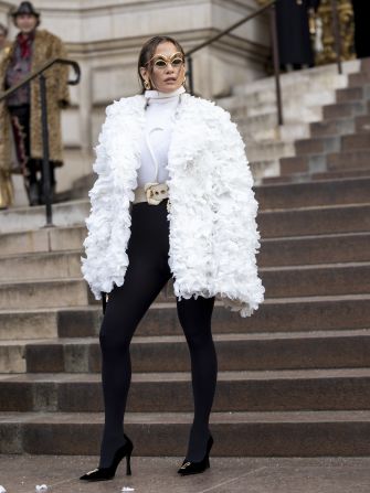 Jennifer Lopez attends the Schiaparelli Haute Couture show on January 22 in Paris, France.