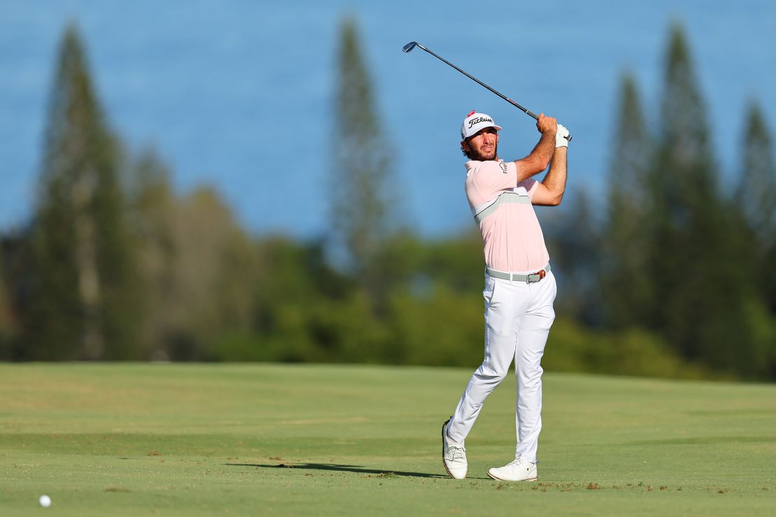 KAPALUA, HAWAII - JANUARY 07: Max Homa of the United States plays an approach shot on the fourth hole during the final round of The Sentry at Plantation Course at Kapalua Golf Club on January 07, 2024 in Kapalua, Hawaii. (Photo by Michael Reaves/Getty Images)