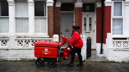 January 12, 2021, London, UK: Royal Mail delivery worker Leila delivers mail in Balham, Wandsworth in London,.