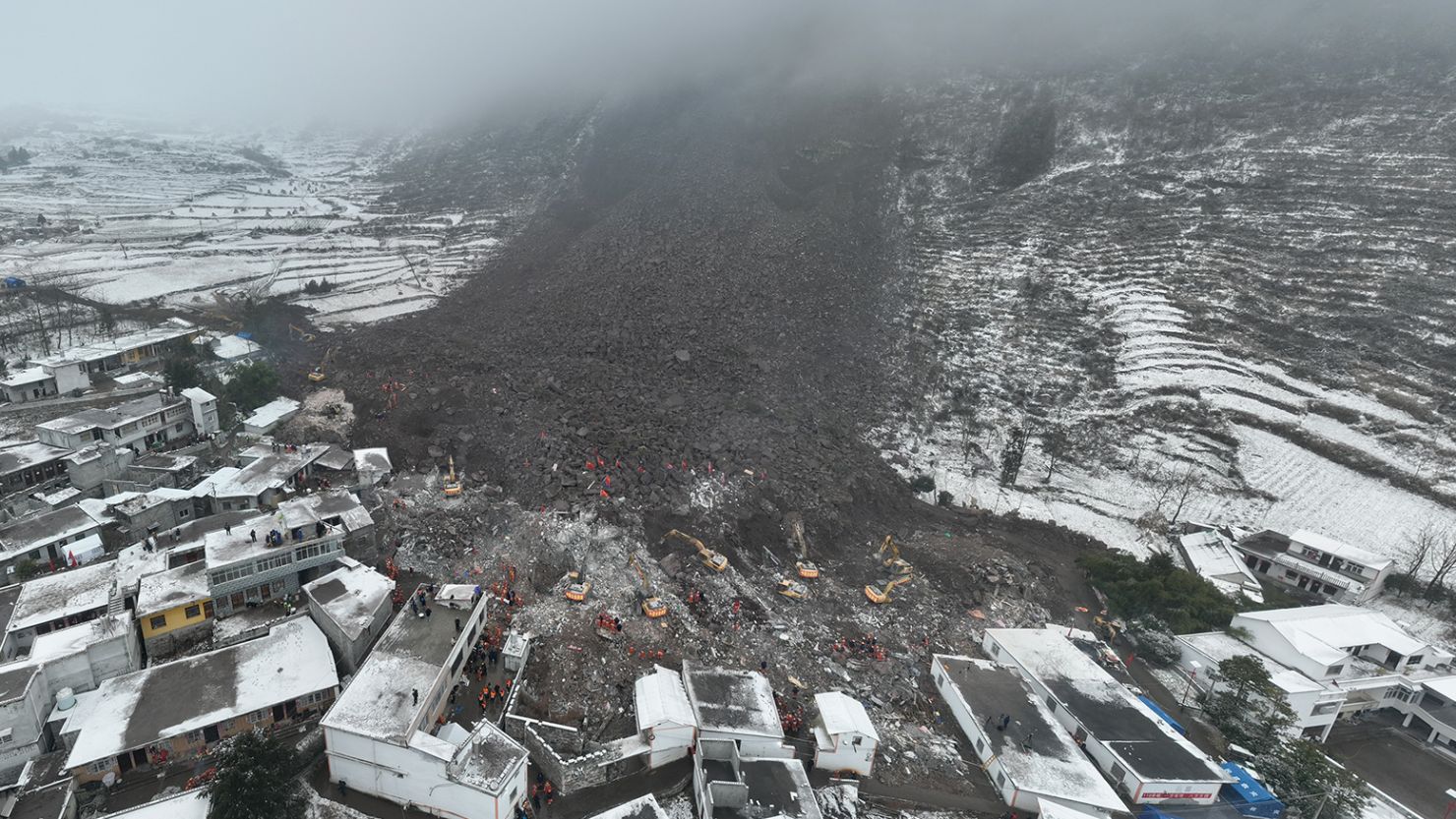 China landslide death toll rises to 31 after dozens buried in freezing
