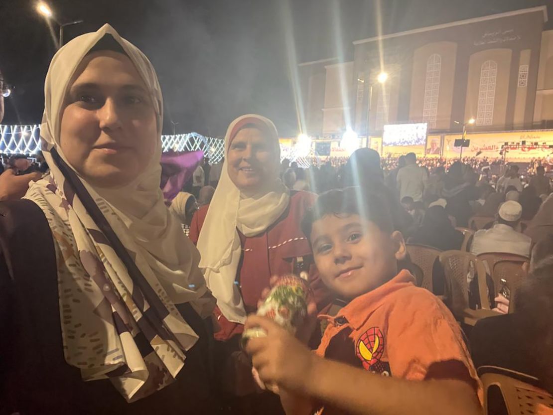 Tayem, his mum, Heba, and grandma Hala