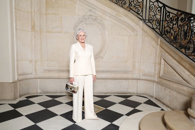 Glenn Close attends the Dior Haute Couture show on January 22 in Paris, France.