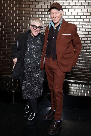 Catherine Martin and Baz Luhrmann attend the Jean Paul Gaultier Haute Couture show on January 24 in Paris, France.