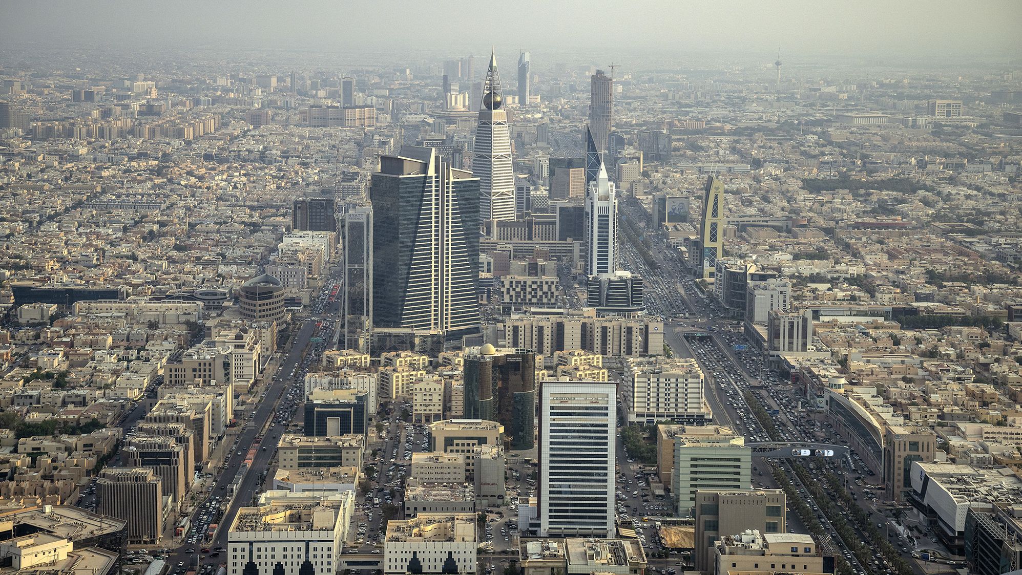 RIYADH, SAUDI ARABIA - OCTOBER 31: The Skyline of Riyadh is seen on October 31, 2023 in Riyadh, Saudi Arabia. Saudi Arabia is set to host the men's 2034 World Cup after Fifa confirmed it was the only bidder for the tournament.  (Photo by Justin Setterfield/Getty Images)