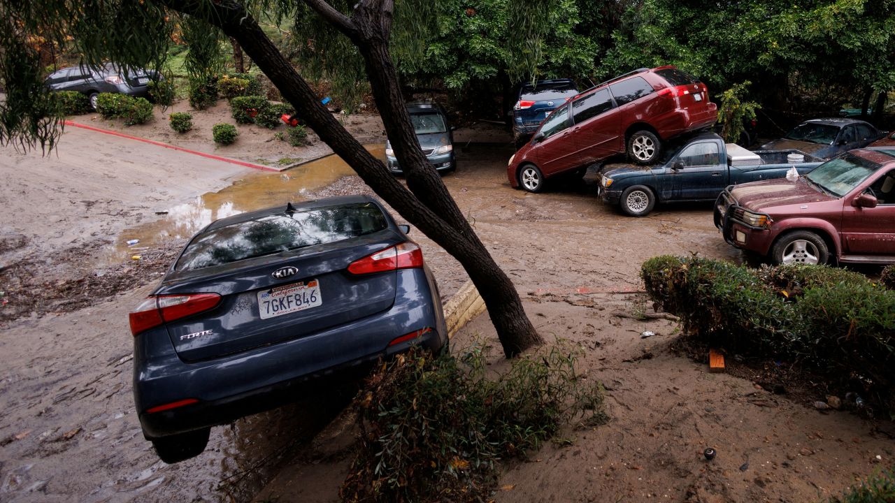 Damage is shown after a heavy rain storm causes a small river to overflow into a neighborhood in San Diego, California, U.S. January 22, 2024.  REUTERS/Mike Blake     TPX IMAGES OF THE DAY     