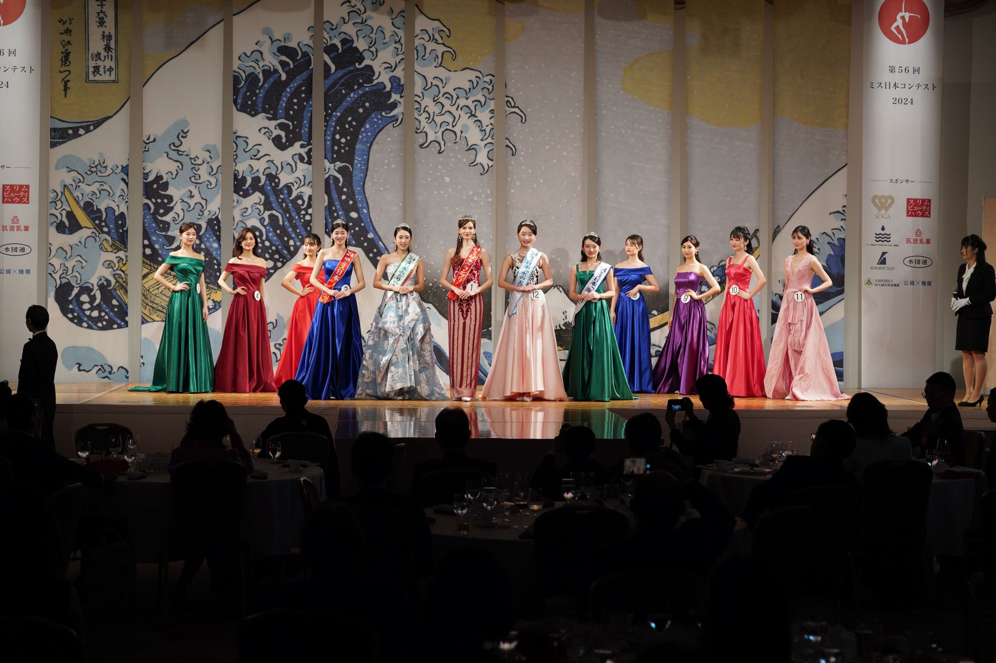 Miss Nippon contestants at the beauty pageant final.
