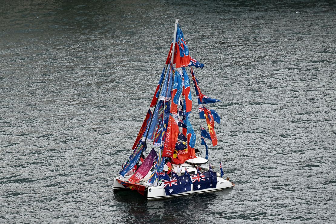 Spectator craft sailing in Sydney Harbour to mark Australia Day on January 16, 2024. 