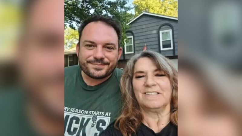 David Harrington with his mother, Jennifer Marquez.