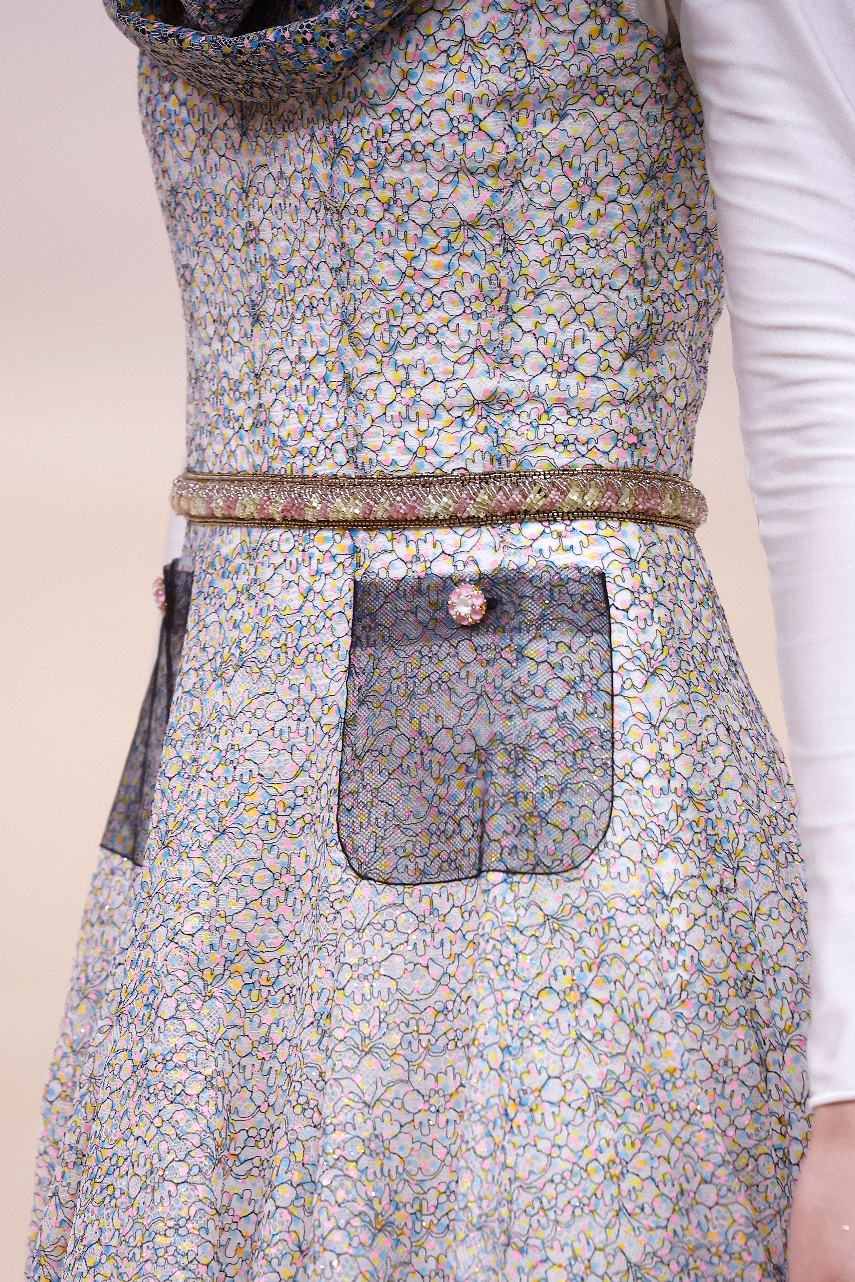 A delicate sheer pocket seen at Chanel's haute couture show.