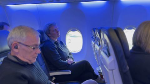 Alaska Airlines COO Constance von Muehlen onboard the first Boeing 737 Max 9 to fly with passengers after three-week grounding on Friday, January 26.