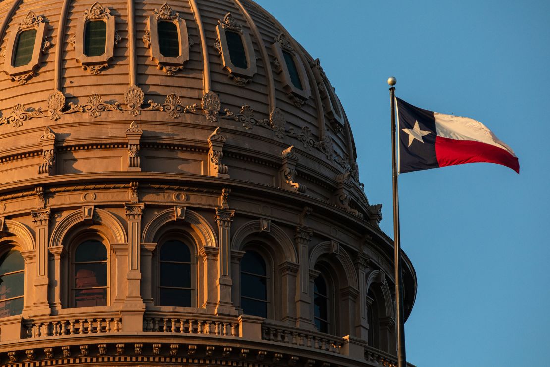 The Texas State Capitol is seen on the first day of the 87th Legislature's third special session on September 20, 2021 in Austin, Texas.