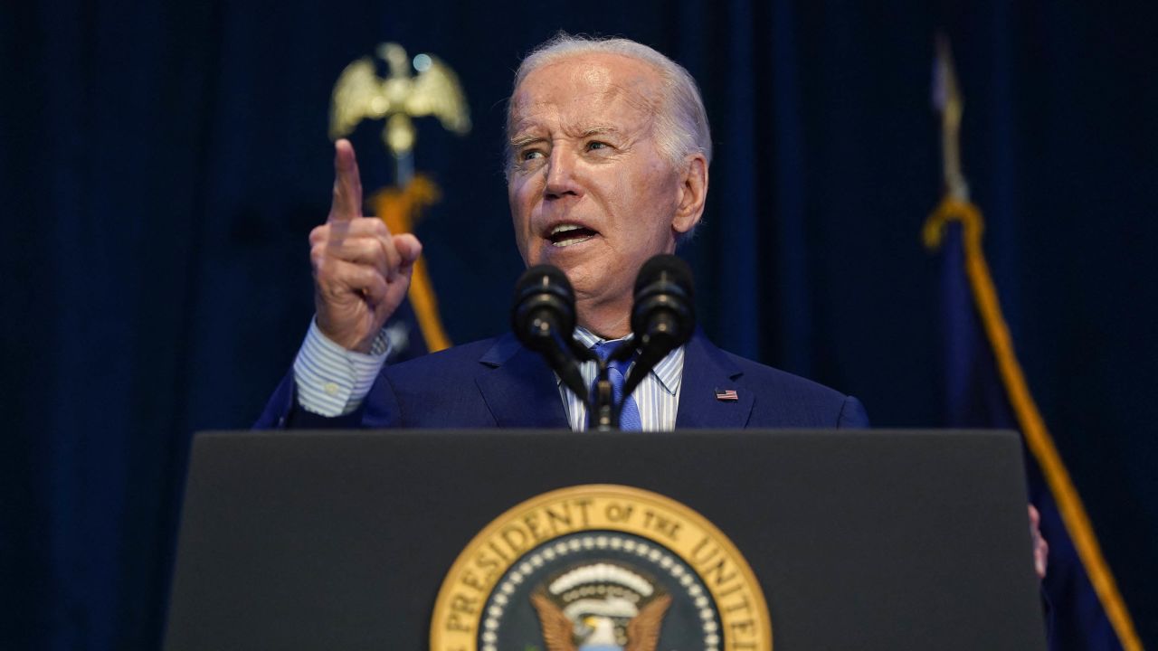 TOPSHOT - US President Joe Biden speaks during the South Carolina's First in the Nation Dinner at the South Carolina State Fairgrounds in Columbia, South Carolina, on January 27, 2024. (Photo by Kent Nishimura / AFP) (Photo by KENT NISHIMURA/AFP via Getty Images)