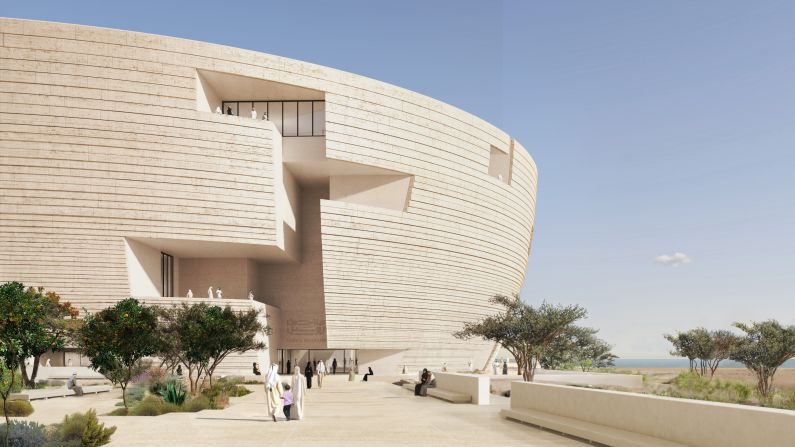 On the shoreline of the city of Lusail, in Qatar, construction is set to begin this year on a new museum, shown here in a rendering. <strong>Look through the gallery to see more renderings of Lusail Museum.</strong> 