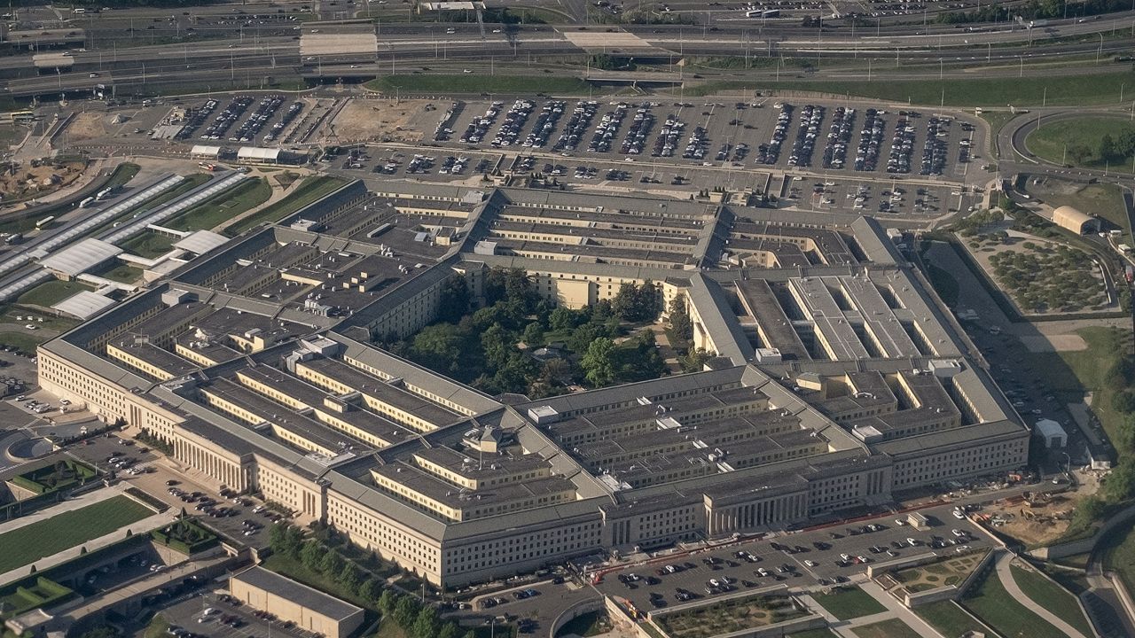The Pentagon building in Arlington, Virginia, US, on Friday, April 21, 2023. 