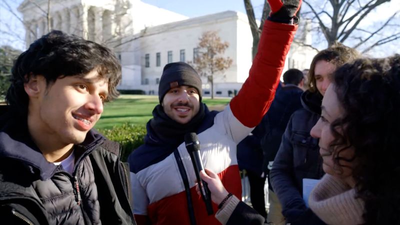 They met in line at the Supreme Court. Hear them debate whether Trump should be on the ballot