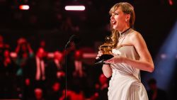Taylor Swift accepts the Album Of The Year award for "Midnights" during the 66th GRAMMY Awards on February 04, 2024 in Los Angeles, California.