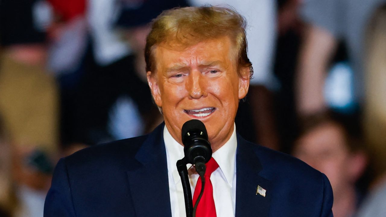 Former US President and 2024 presidential hopeful Donald Trump speaks at a "Get Out the Vote" Rally in Conway, South Carolina, on February 10, 2024. (Photo by Julia Nikhinson / AFP) (Photo by JULIA NIKHINSON/AFP via Getty Images)