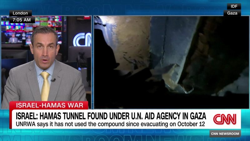 Israel claims it found a Hamas tunnel under UNRWA’s HQ building in Gaza