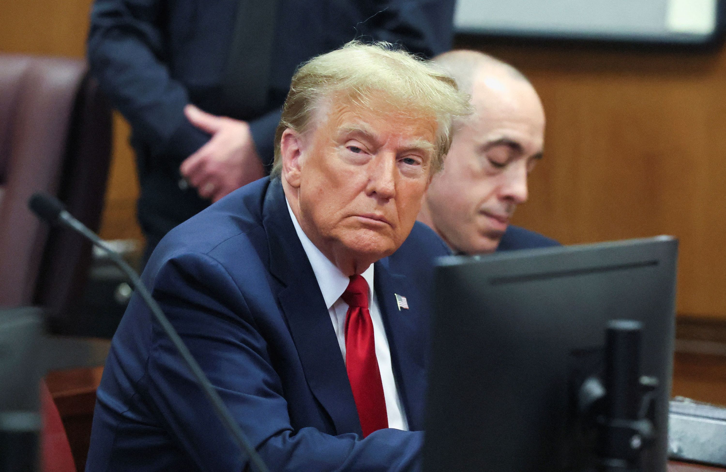 Former President Donald Trump attends a hearing in New York on Thursday, February 15.