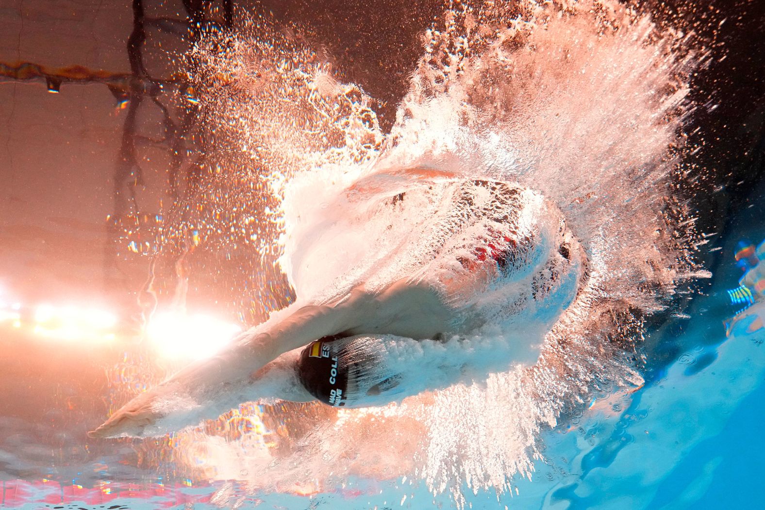 Spanish swimmer Carles Coll Marti competes in the 200-meter breaststroke during the World Aquatics Championships on Thursday, February 15.