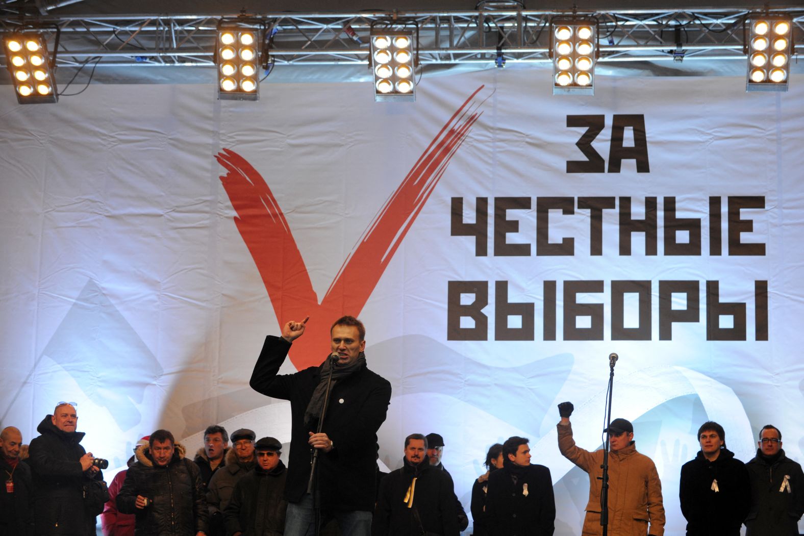 Navalny speaks during a rally against parliamentary elections in Moscow in 2011. That year, he founded the Anti-Corruption Foundation to investigate corruption in the Russian government.