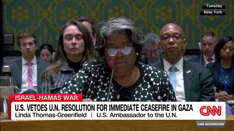 U.S. vetoes UN resolution for immediate Gaza ceasefire | CNN