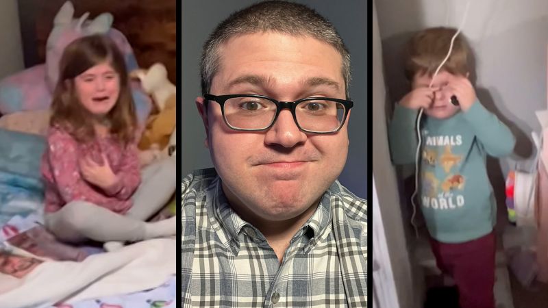 Dad’s freshly shaved face sends kids into a tailspin in viral video