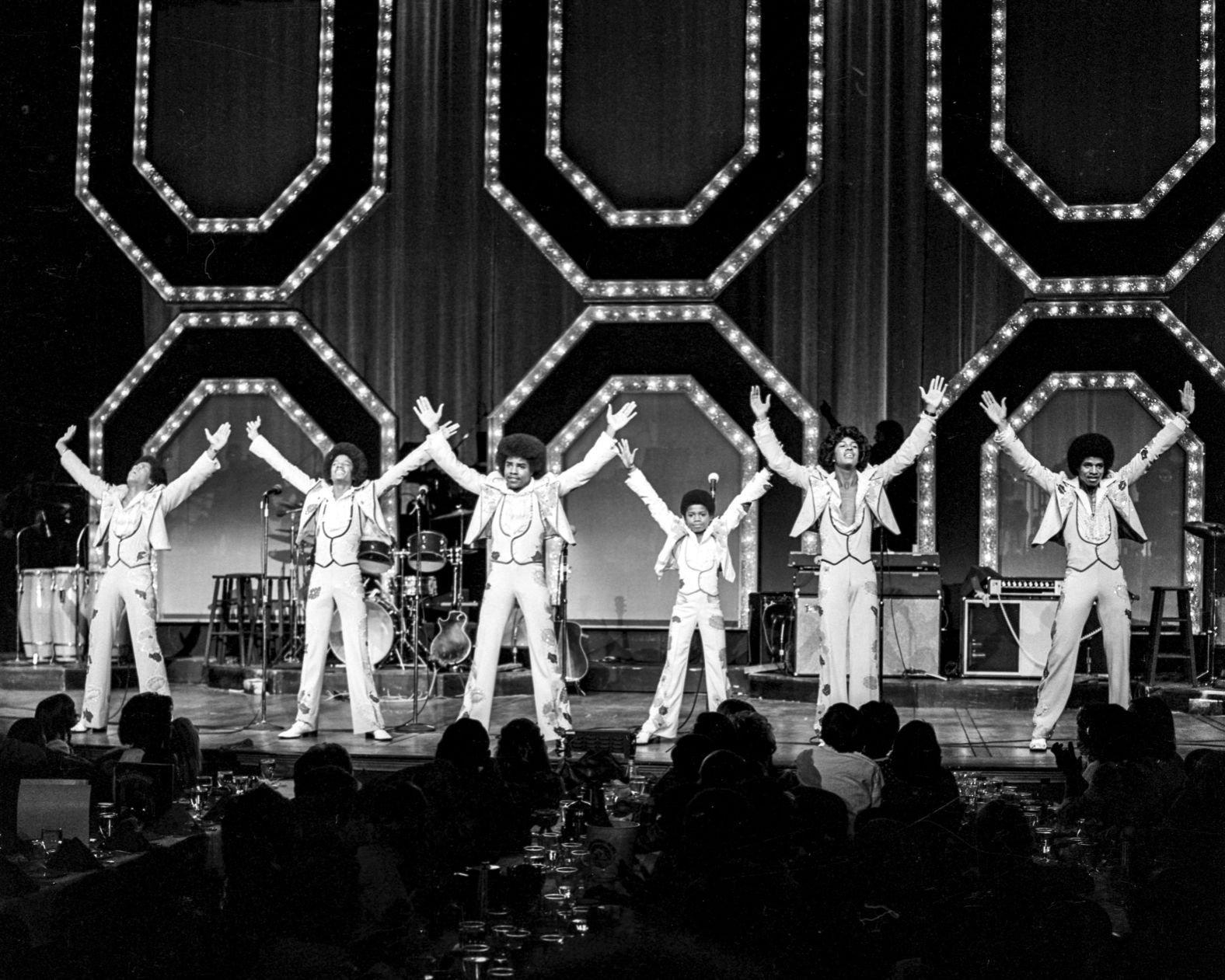 The Jackson 5 performs at the MGM Grand in 1974.