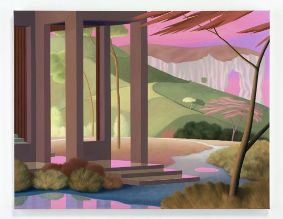 Piratá Waurá, an Indigenous Wauja filmmaker, photographer, teacher and researcher says Indigenous communities are afraid that life as they know it will end. "The forest and rivers are sick, as are the animals, birds and fish that have been inhabiting this land in total harmony with nature ... Art can guarantee our existence and our traditional way of living," he said. <em>'Pink Cliffs' (2023). </em>