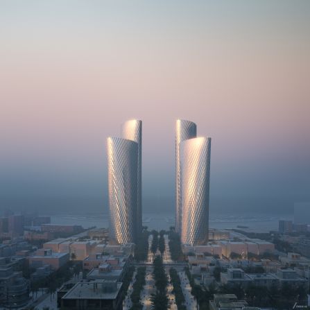 Show here in a rendering, the four Lusail Towers are part of a 1.1 million-square-meter project conceived by Foster + Partners for the city of Lusail, in Qatar. <strong>Scroll through the gallery to see more renderings of the project.</strong>