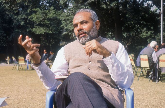 Narendra Modi pictured in India on January 23, 1998.