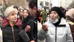 navalny mourners split screen