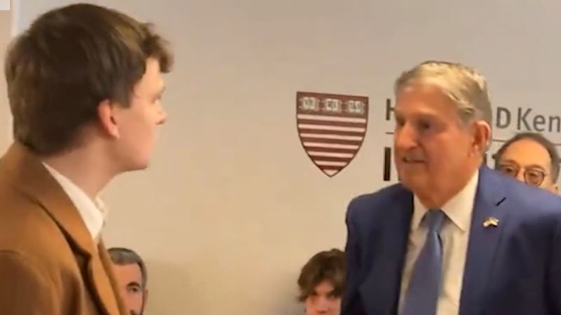See protesters confront Sen Manchin at Harvard event