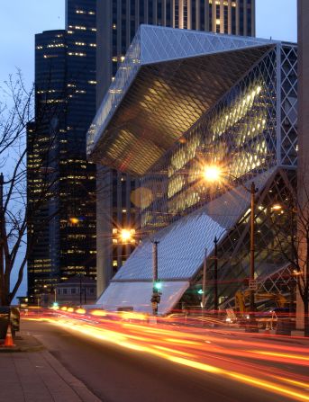 Koolhaas' Seattle Public Library, completed in 2004, arranged its floors like a hastily-stacked pile of books, then connected them with huge angled walls of latticed glass.