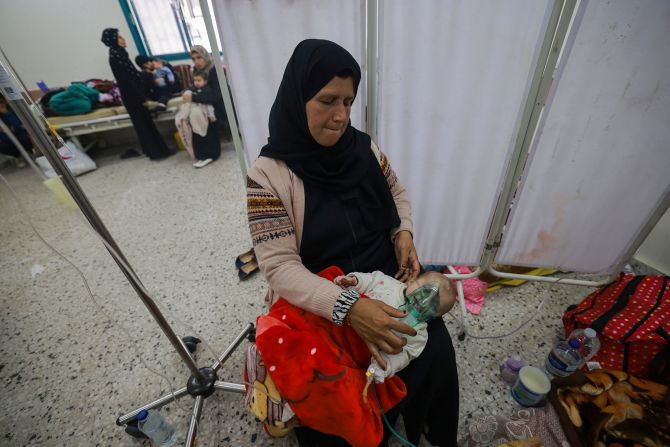 Children suffering from malnutrition receive treatment at a health-care center in Rafah on March 5.