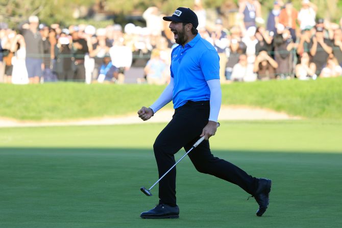 There was still time for one more magic moment in January, as Matthieu Pavon -- in just his third PGA Tour start -- rolled in a birdie to <a href="index.php?page=&url=https%3A%2F%2Fwww.cnn.com%2F2024%2F02%2F02%2Fsport%2Fmatthieu-pavon-france-pga-tour-win-spt-intl%2Findex.html" target="_blank">clinch the Farmers Insurance Open</a> and end an 117-year wait for a French golfer to win on the circuit.
