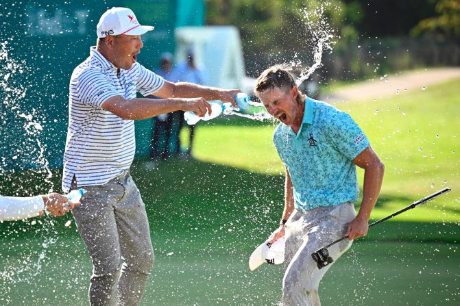 Drinks flowed in fitting fashion after Jake Knapp won his first PGA Tour title at the Mexico Open. The 29-year-old had <a href="https://www.cnn.com/2024/02/26/sport/jake-knapp-mexico-open-nightclub-bouncer-spt-intl/index.html" target="_blank">worked as a nightclub bouncer </a>for eight months after losing his Korn Ferry Tour card in 2021, searching for "responsibility", "perspective" and money. Triumph in Vidanta Vallarta secured the latter and then some, as the American took home a winner's cheque worth almost $1.46 million.