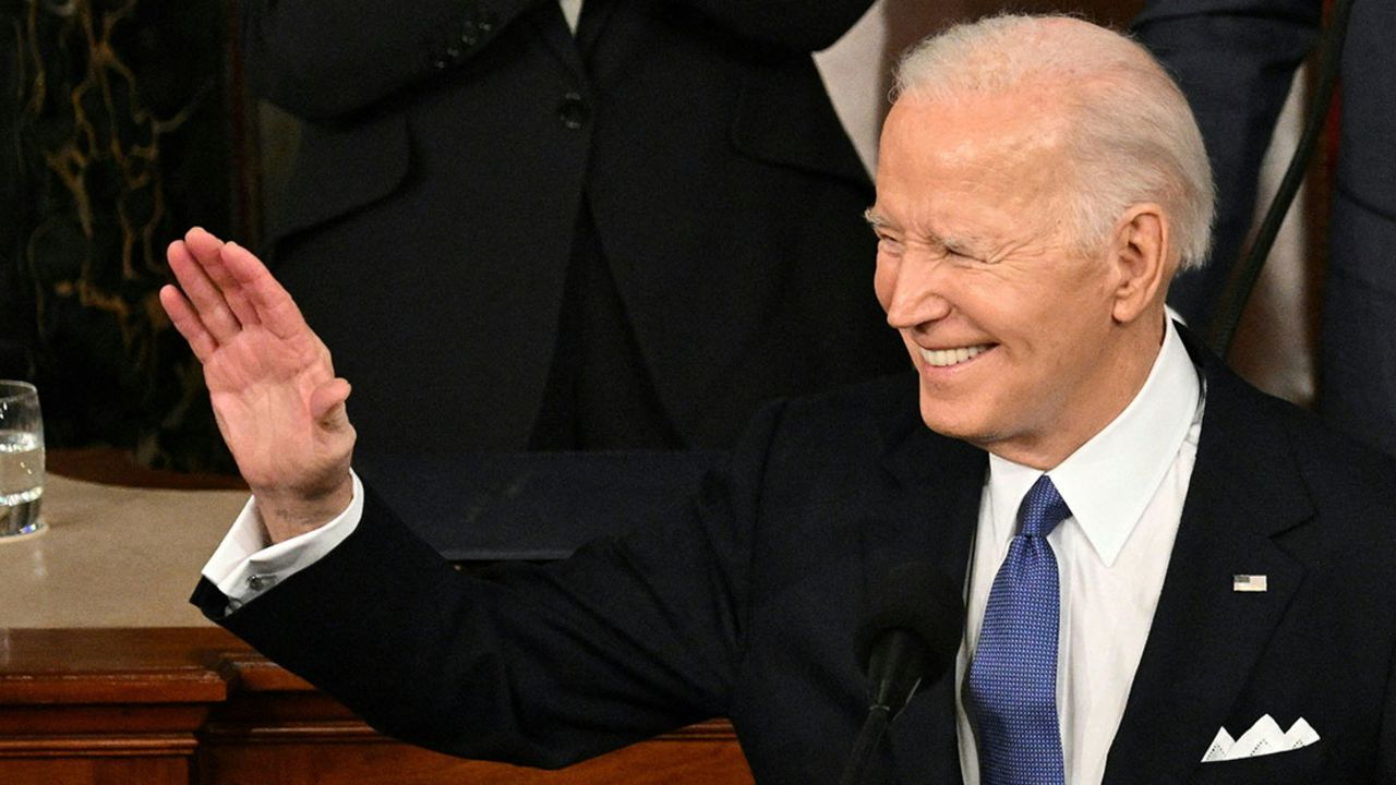 US President Joe Biden waves as he delivers the State of the Union address in the House Chamber of the US Capitol in Washington, DC, on March 7, 2024. (Photo by Mandel NGAN / AFP) (Photo by MANDEL NGAN/AFP via Getty Images)