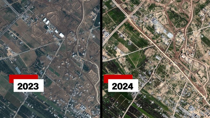Israeli-built road cuts across Gaza Strip