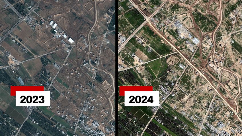 Israeli road splitting Gaza in two has reached the Mediterranean coast
