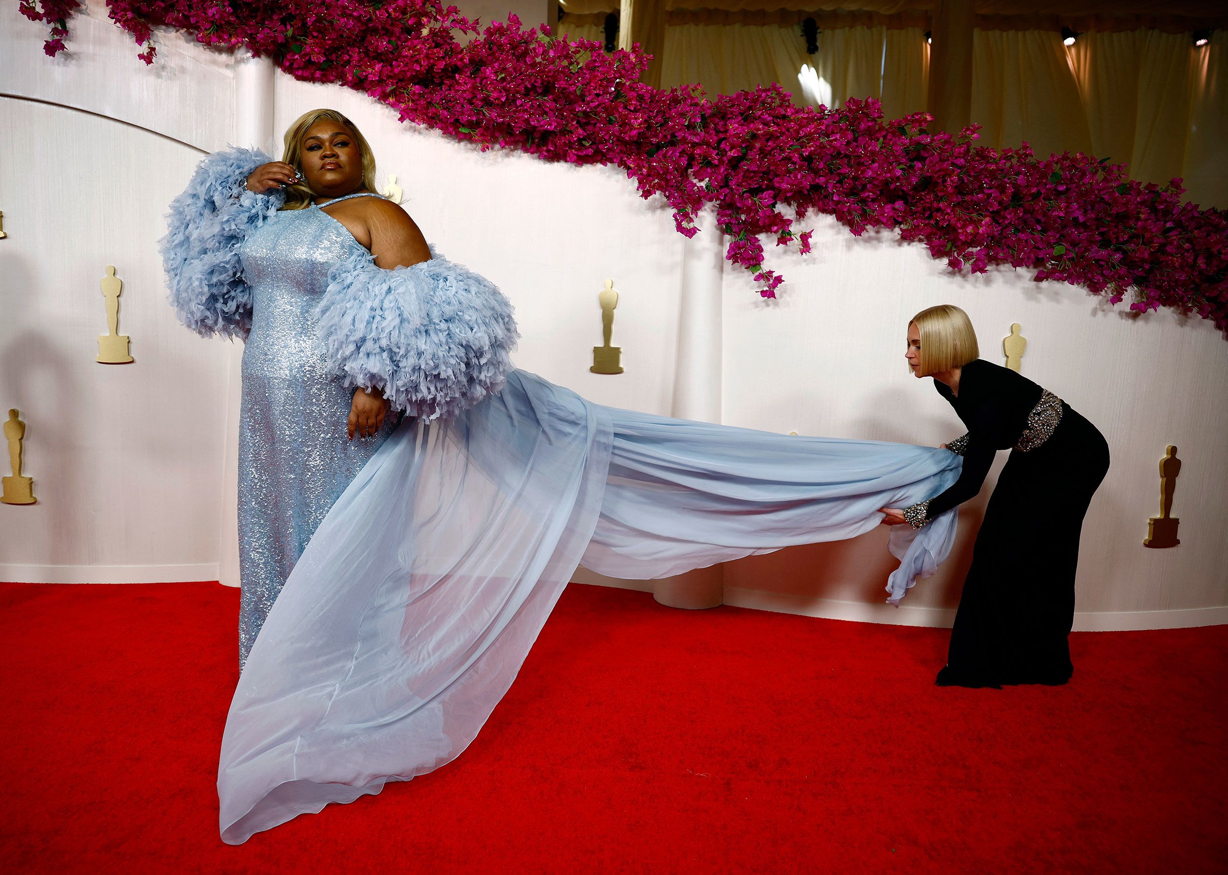 Randolph poses on the red carpet.