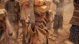 Brick stacking, Nepal.