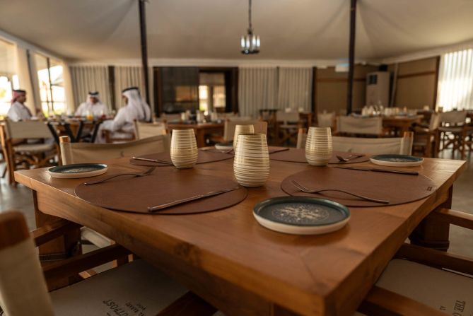 <strong>Desert dining: </strong>The resort’s main restaurant offers an eclectic four-course menu blending Mediterranean and Middle Eastern offerings with Indian influences.